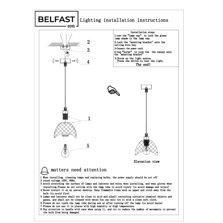 Подвесной светильник Belfast Millfield D33331-1 GL CL Прозрачный Подвесной светильник Belfast Millfield D33331-1 GL CL Прозрачный