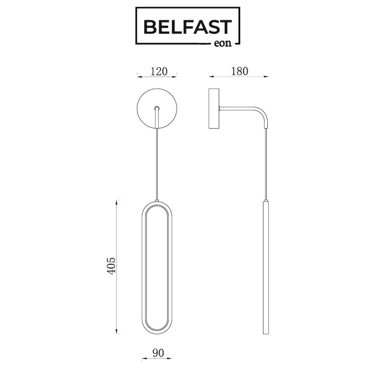 Светильник настенный Belfast Nevis 86226C-1W BL Черный