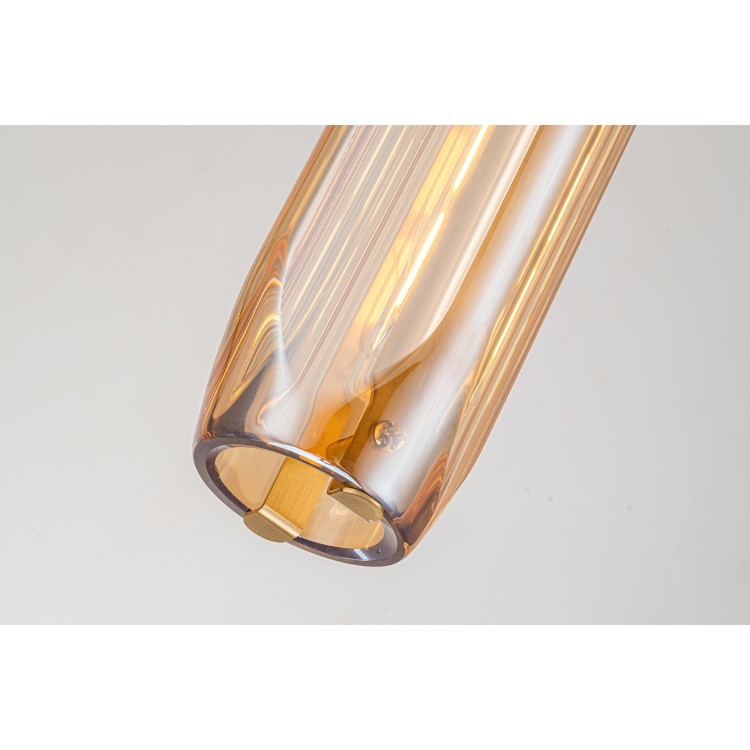 Светильник подвесной Belfast Gibson 6133-1 BR CA Латунь / Стекло / Янтарный Светильник подвесной Belfast Gibson 6133-1 BR CA Латунь / Стекло / Янтарный