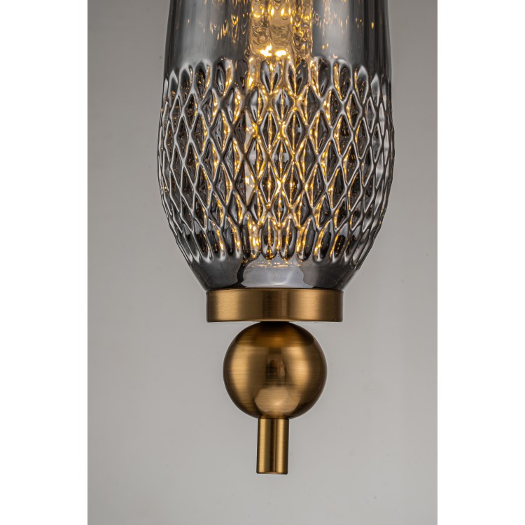 Светильник подвесной Belfast Herbison A1953 / A / A3 GR GL Золотой / Стекло / Серый Светильник подвесной Belfast Herbison A1953 / A / A3 GR GL Золотой / Стекло / Серый