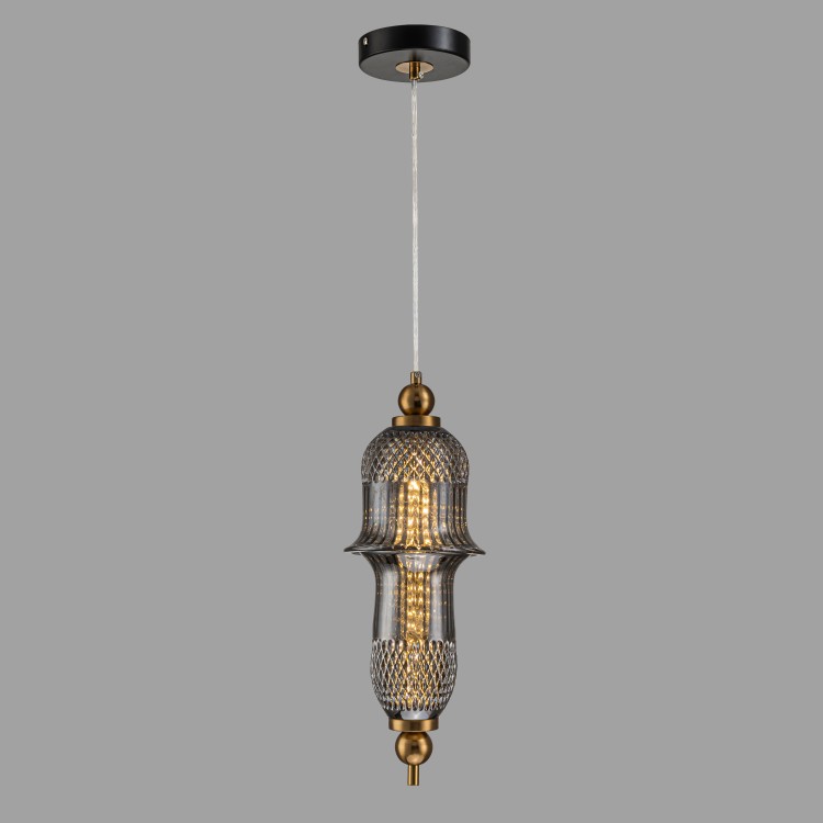 Светильник подвесной Belfast Herbison A1953 / A / A3 GR GL Золотой / Стекло / Серый Светильник подвесной Belfast Herbison A1953 / A / A3 GR GL Золотой / Стекло / Серый