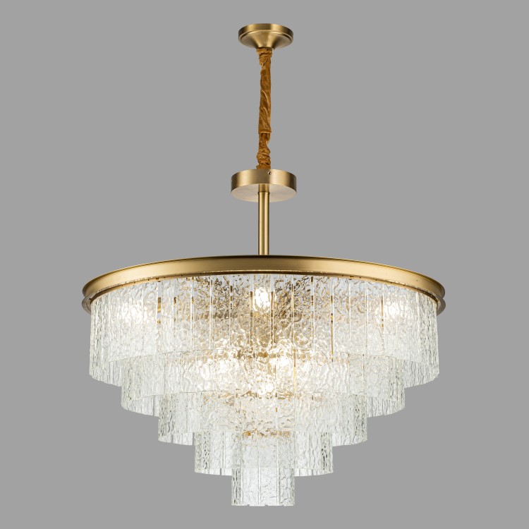 Подвесная люстра Belfast Harland 6308-8 BR CL Латунь / Стекло