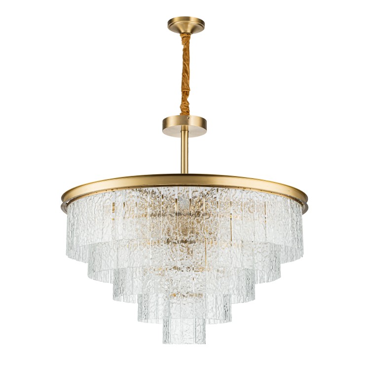 Подвесная люстра Belfast Harland 6308-8 BR CL Латунь / Стекло