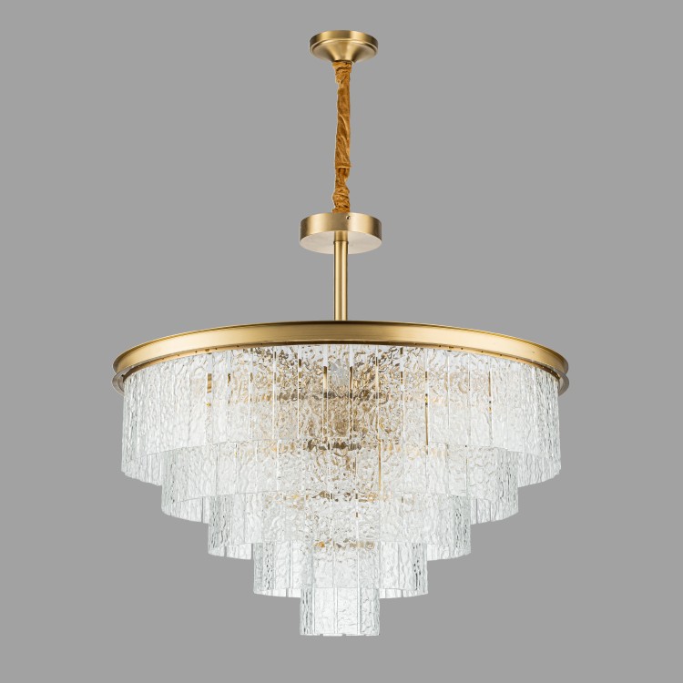 Подвесная люстра Belfast Harland 6308-8 BR CL Латунь / Стекло