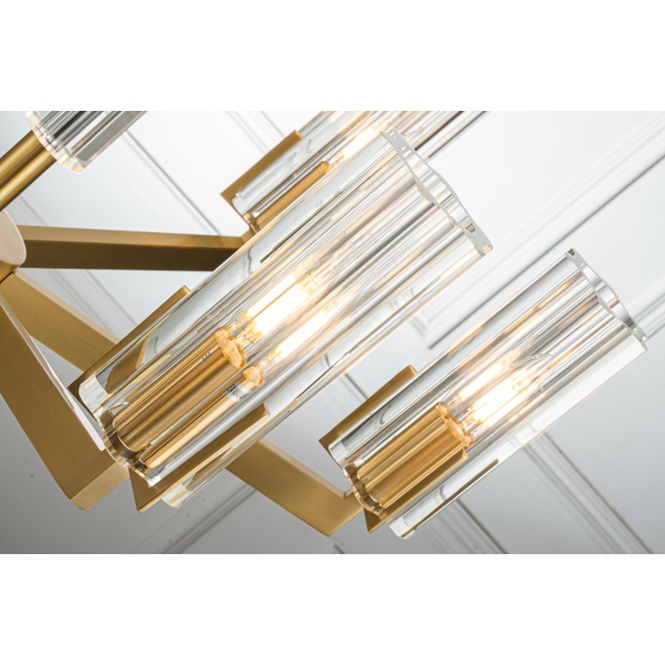 Подвесная люстра Belfast Malone 6035-6 BR CL Латунь / Стекло