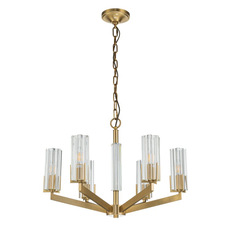 Подвесная люстра Belfast Malone 6035-6 BR CL Латунь / Стекло