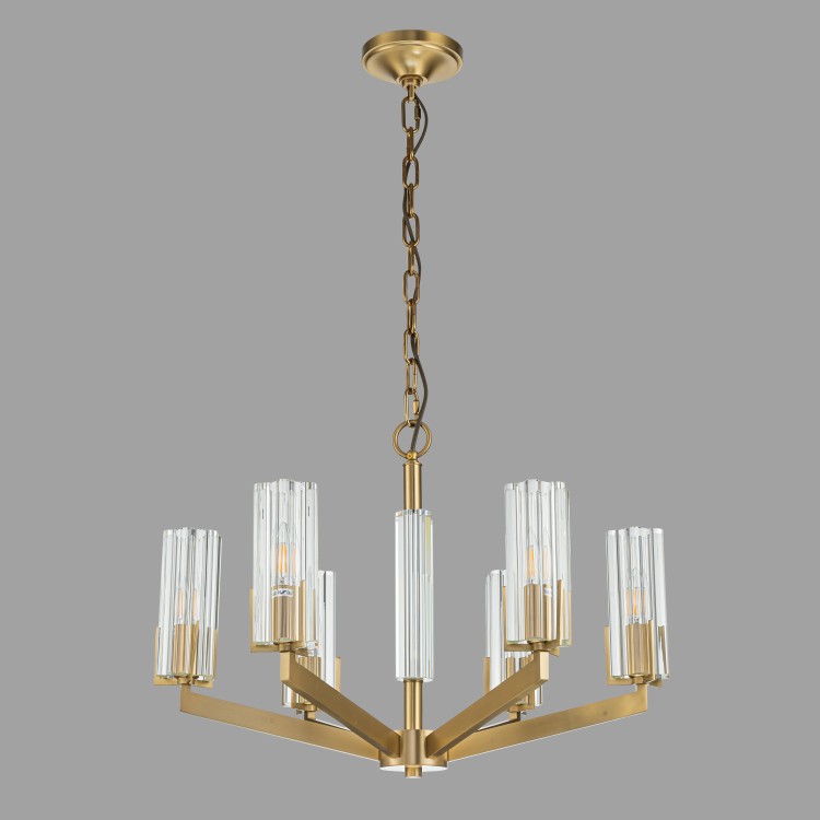 Подвесная люстра Belfast Malone 6035-6 BR CL Латунь / Стекло