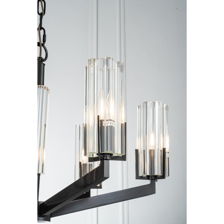 Подвесная люстра Belfast Malone 6035-6 BL CL Черный / Стекло 