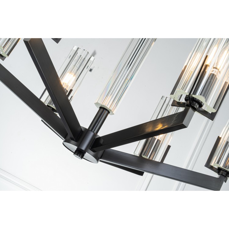 Подвесная люстра Belfast Malone 6035-6 BL CL Черный / Стекло 