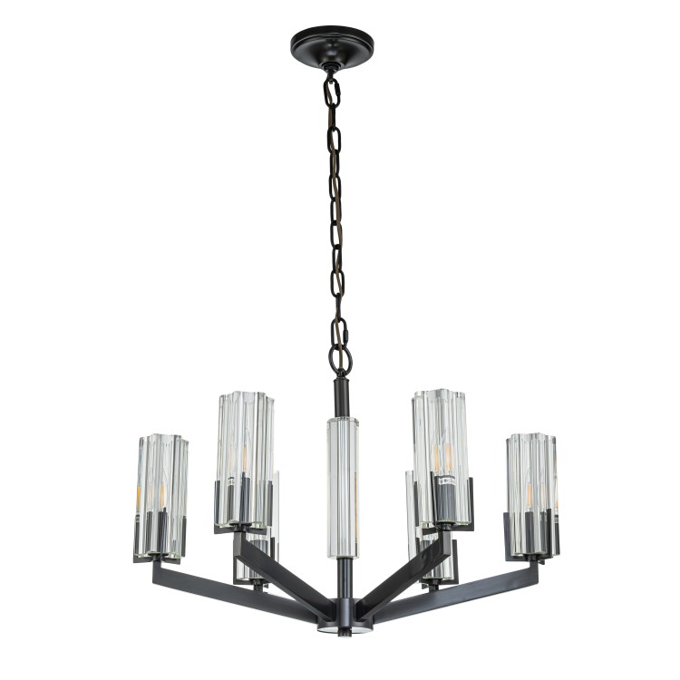 Подвесная люстра Belfast Malone 6035-6 BL CL Черный / Стекло 