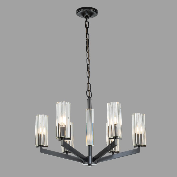 Подвесная люстра Belfast Malone 6035-6 BL CL Черный / Стекло 