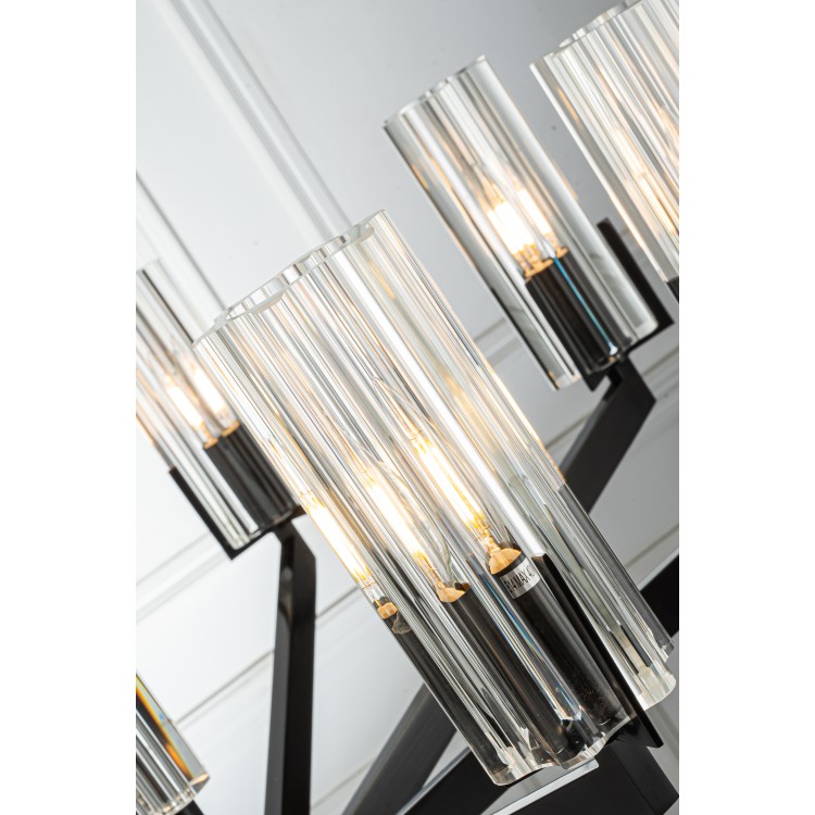 Подвесная люстра Belfast Malone 6035-8 BL CL Черный / Стекло