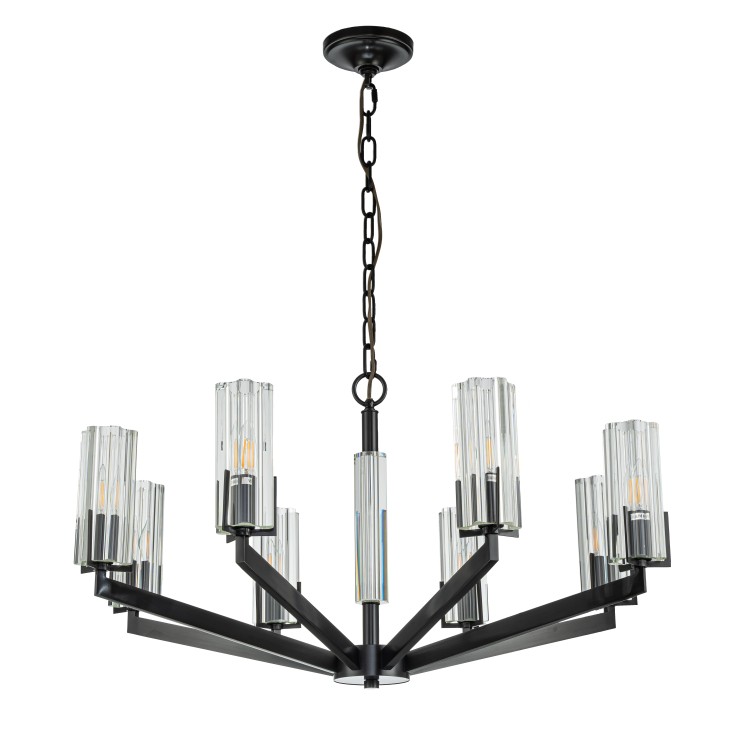 Подвесная люстра Belfast Malone 6035-8 BL CL Черный / Стекло