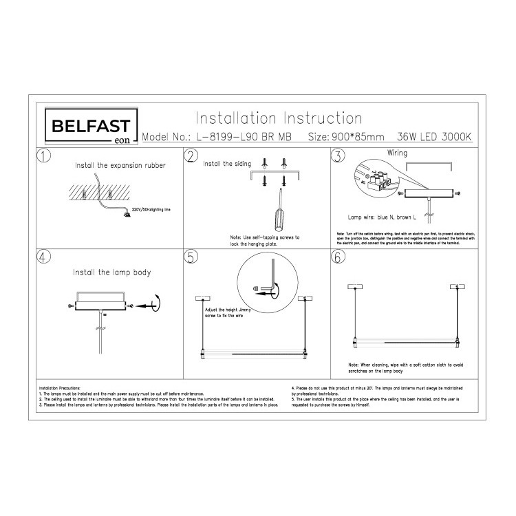 Подвесной светильник Belfast Ravenhill L-8199-L90 BR MB Латунь / Камень Подвесной светильник Belfast Ravenhill L-8199-L90 BR MB Латунь / Камень