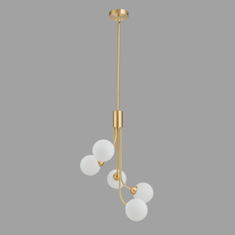 Подвесная люстра Belfast Bryson L-8130-5A BR GL Латунь / Стекло