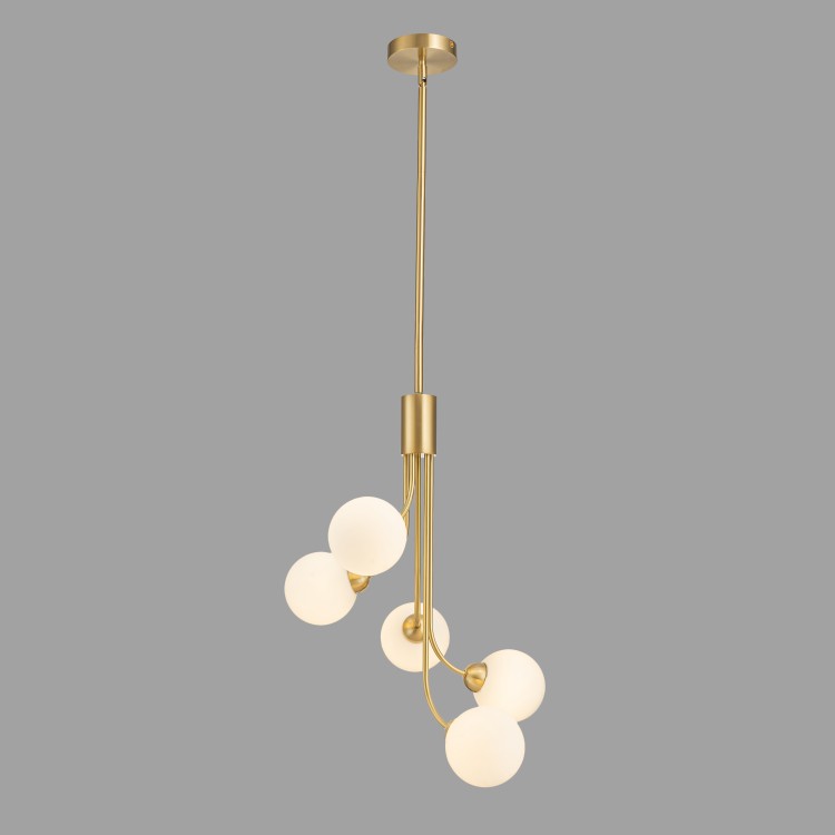 Подвесная люстра Belfast Bryson L-8130-5A BR GL Латунь / Стекло