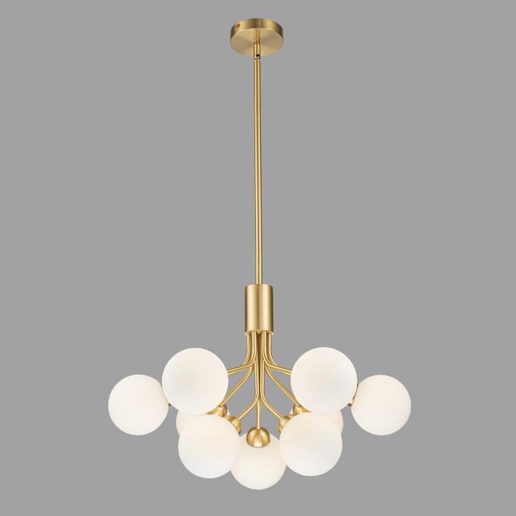 Подвесная люстра Belfast Bryson L-8130-6+3 BR GL Латунь / Стекло