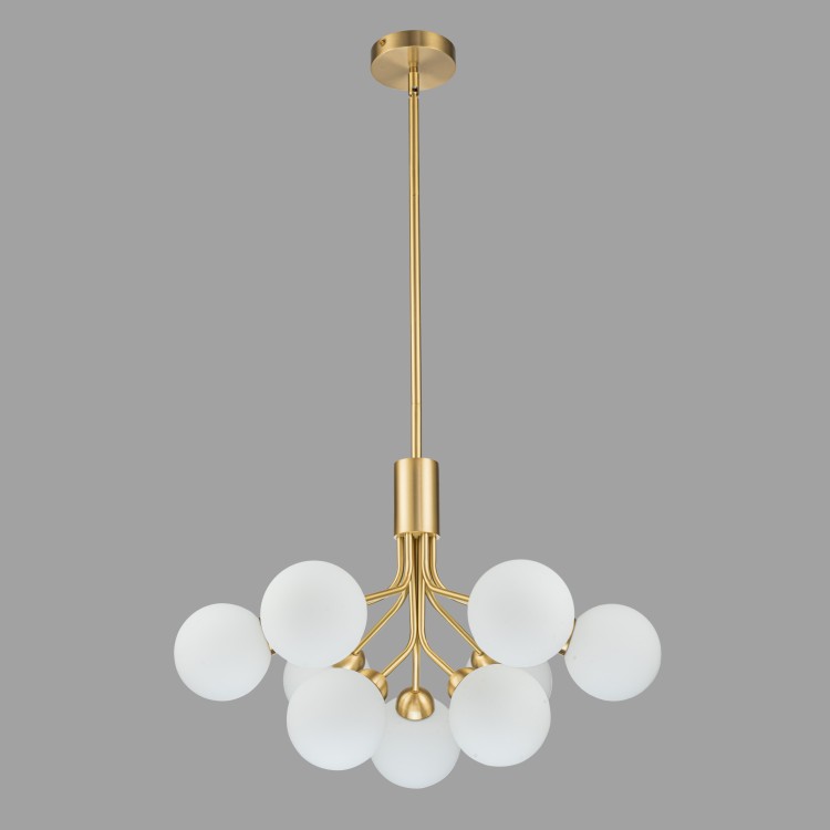 Подвесная люстра Belfast Bryson L-8130-6+3 BR GL Латунь / Стекло