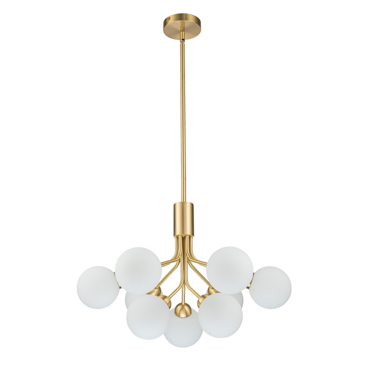 Подвесная люстра Belfast Bryson L-8130-6+3 BR GL Латунь / Стекло