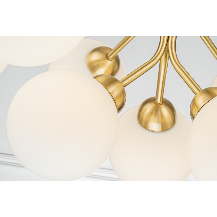 Подвесная люстра Belfast Bryson L-8130-6+3 BR GL Латунь / Стекло