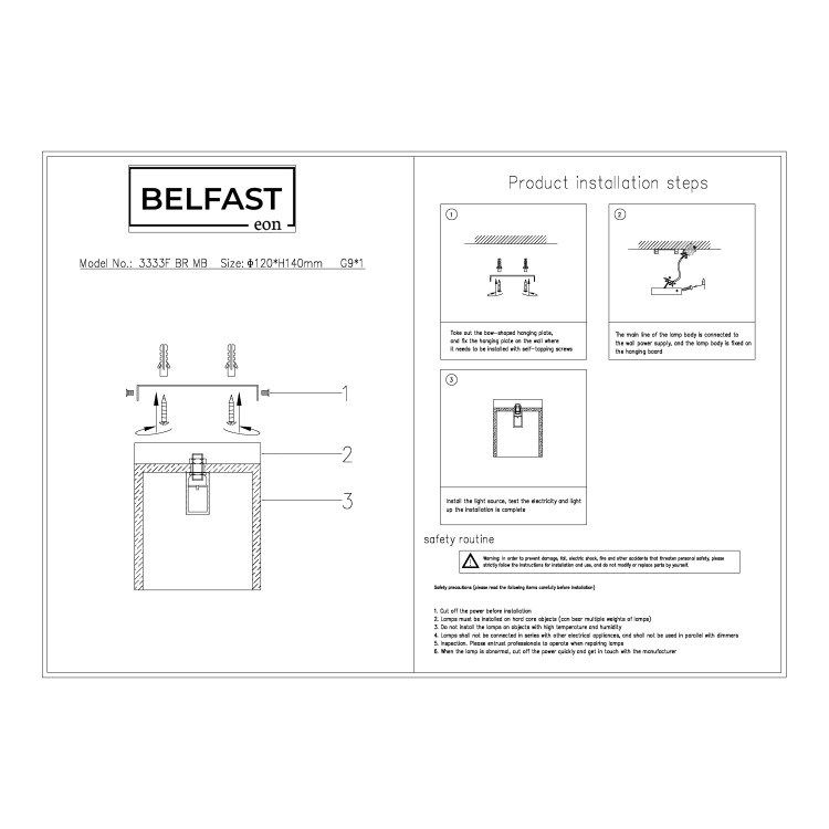 Потолочный светильник Belfast Ravenhill 3333F BR MB Латунь / Камень Потолочный светильник Belfast Ravenhill 3333F BR MB Латунь / Камень