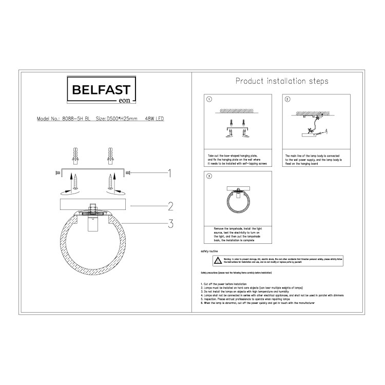 Потолочный светильник Belfast Ravenhill 3333Y BR MB Латунь / Камень