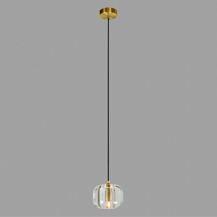 Подвесной светильник Belfast Pansy 6214-1 BR CL Латунь / Стекло / Прозрачный Подвесной светильник Belfast Pansy 6214-1 BR CL Латунь / Стекло / Прозрачный