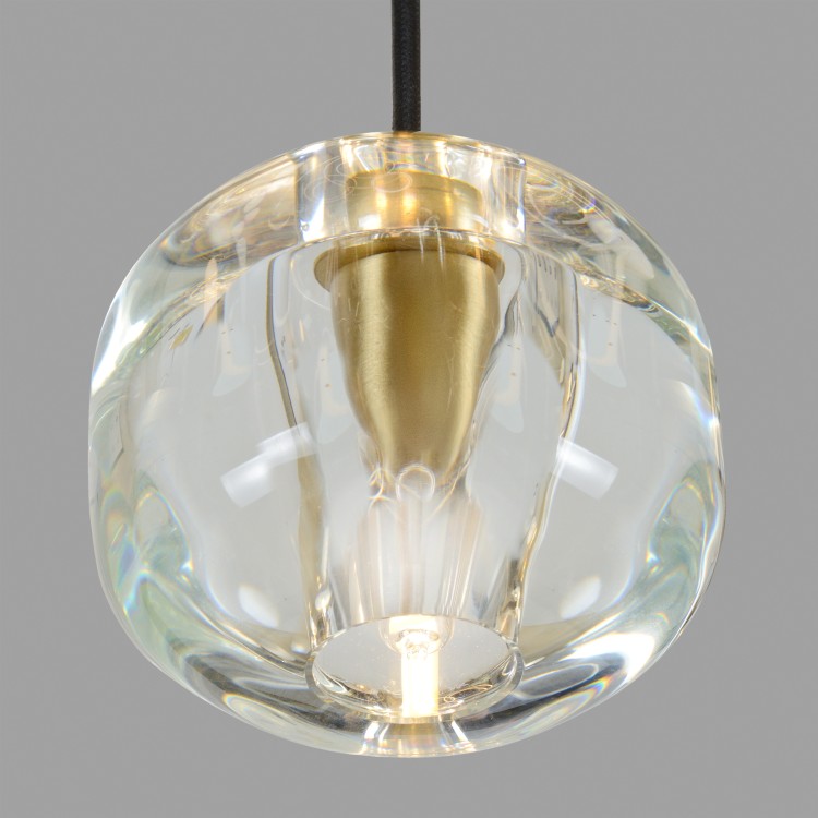 Подвесной светильник Belfast Pansy 6214-1 BR CL Латунь / Стекло / Прозрачный Подвесной светильник Belfast Pansy 6214-1 BR CL Латунь / Стекло / Прозрачный