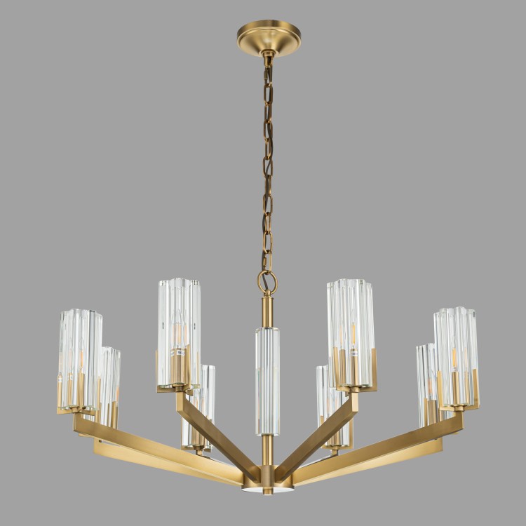 Подвесная люстра Belfast Malone 6035-8 BR CL Латунь / Стекло